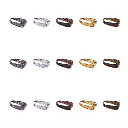 NBEADS 1000 Pcs Brass Snap on Bails, Mixed Color, 9.93x3.4mm