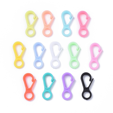 ARRICRAFT Plastic Lobster CLaw Clasps, Mixed Color, 33x15.5x4.5mm, Hole: 7.5mm