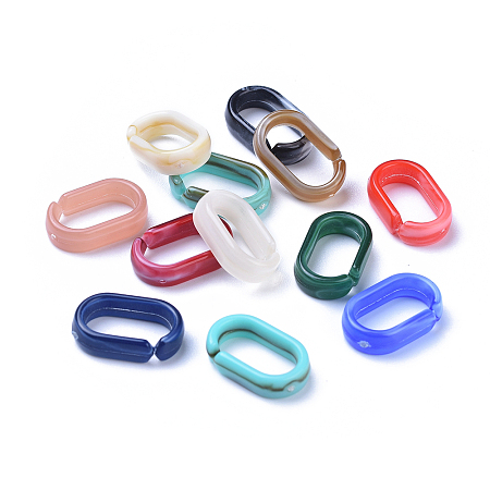 Arricraft Acrylic Linking Rings, Quick Link Connectors, Imitation Gemstone Style, For Cable Chains Making, Oval, Mixed Color, 18.5x11.5x5mm, Inner Measure: 14x7mm, about 1130pcs/500g