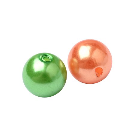 NBEADS 1000pcs/500g Round Colorful Imitated Pearl Acrylic Loose Beads, About 10mm in Diameter, Hole: 2mm