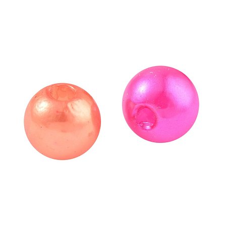 NBEADS 4800pcs/500g Round Colorful Pearl Acrylic Loose Beads, About 6mm in Diameter, Hole: 2mm