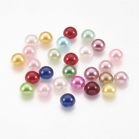 ARRICRAFT ABS Plastic Imitation Pearl Cabochons, Half Round, Mixed Color, 6x3mm