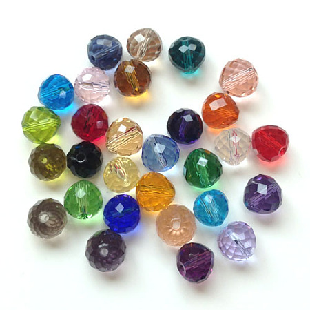 Honeyhandy Imitation Austrian Crystal Beads, Grade AAA, Faceted, Teardrop, Mixed Color, 10mm, Hole: 0.9~1mm