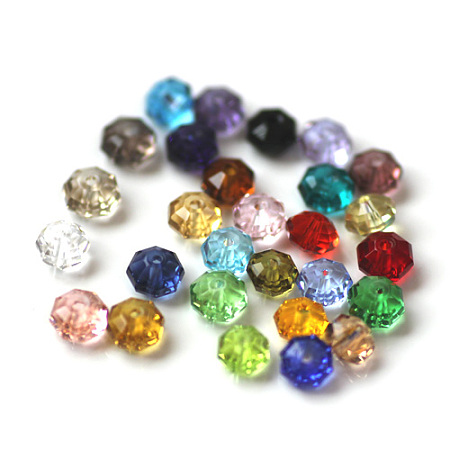 Honeyhandy Imitation Austrian Crystal Beads, Grade AAA, Faceted, Octagon, Mixed Color, 8x5mm, Hole: 0.9~1mm