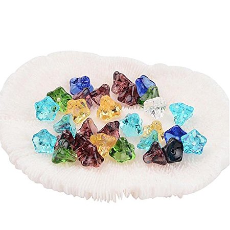 ARRICRAFT 30pcs Glass Flower Beads Strands, Morning Glory, Mixed Color, 6x9mm, Hole: 0.8mm