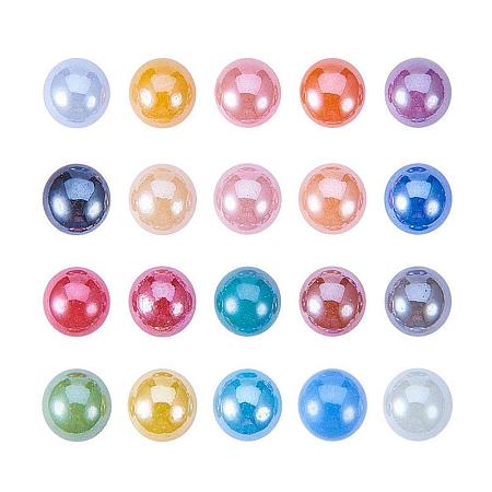 ARRICRAFT 100pcs 8x3.5mm Mixed Color Half Round Plated Pearlized Dome Glass Cabochons
