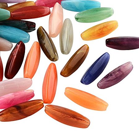 ARRICRAFT 50pcs Mixed Rice Imitation Gemstone Acrylic Beads for Jewelry Making