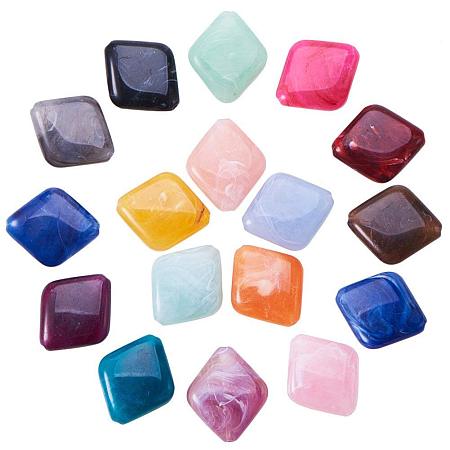 ARRICRAFT 30pcs Mixed Rhombus Imitation Gemstone Acrylic Beads for Jewelry Making