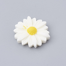 Honeyhandy Resin Cabochons, Flower/Daisy, White, 23x22x7mm