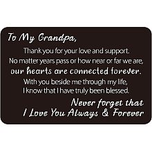 FINGERINSPIRE Engraved Wallet Insert Card for Grandpa with Beautifully Wrapped Envelope, Grandpa Birthday Christmas Wallet Card Gifts - Never Forget That I Love You Always & Forever (3x2 Inch, Black)