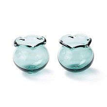 Honeyhandy Handmade Blown Glass Flower Beads, Campanula Medium L, Aqua, 15x16mm, Hole: 2.7mm