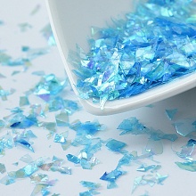 Honeyhandy Plastic Candy Sequins/Paillette Chip, UV Resin Filler, for Epoxy Resin Jewelry Making, Deep Sky Blue, 2~20x2~16mm