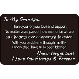 FINGERINSPIRE Engraved Wallet Insert Card for Grandpa with Beautifully Wrapped Envelope, Grandpa Birthday Christmas Wallet Card Gifts - Never Forget That I Love You Always & Forever (3x2 Inch, Black)