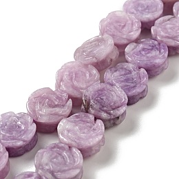 Honeyhandy Natural Lepidolite/Purple Mica Beads Strands, Rose, 14x7.5~8mm, Hole: 1.2mm, about 28~29pcs/strand, 15.16''(38.5~41.5cm)