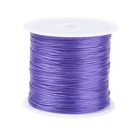 PandaHall Elite 1 Roll Deep Purple 0.8mm Elastic Stretch Polyester Threads Beading String Cord 60m per Roll for Jewelry Making Bracelets Necklace