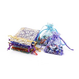 Honeyhandy Organza Bags, Mixed Color, about 7x9cm