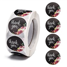 Honeyhandy 1 Inch Thank You Roll Stickers, Self-Adhesive Paper Gift Tag Stickers, for Party, Decorative Presents, Word, 24.5mm, 500pcs/roll