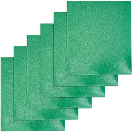 GORGECRAFT 6pcs Transfer Vinyl Sheets HTV Glitter Heat Transfer Sheets for DIY T-Shirts Hat Clothing Home Decoration Letters Scrapbooking, Green
