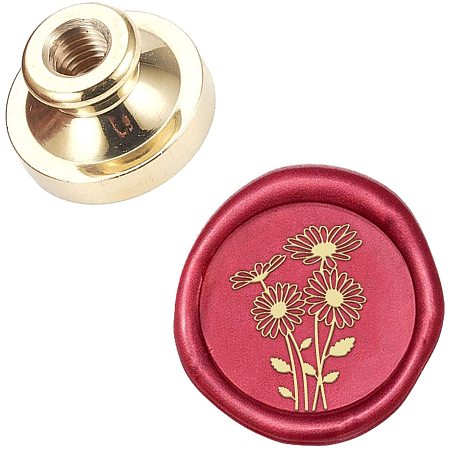 CRASPIRE Wax Seal Stamp Head Daisy Removable Sealing Brass Stamp Head for Creative Gift Envelopes Invitations Cards Decoration