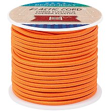 BENECREAT 3mm Orange Elastic Cord 20m/21 Yard Stretch Thread Beading Cord Fabric Crafting String Rope for DIY Crafts Bracelets Necklaces