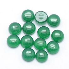 Honeyhandy Natural Green Onyx Agate Cabochons, Grade A, Half Round, 10x4~5mm