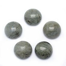 Honeyhandy Natural Labradorite Cabochons, Grade A, Half Round, 6x3~3.5mm