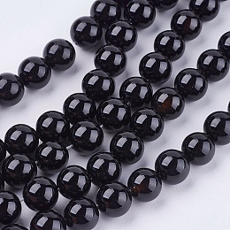 Honeyhandy Natural Black Onyx Beads Strands, Grade AB, Round, Dyed & Heated, Black, 10mm, Hole: 1mm, about 38pcs/strand, 15 inch