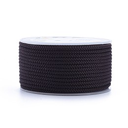 Honeyhandy Polyester Braided Cord, Black, 2mm, about 16.4 yards(15m)/roll