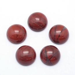 Honeyhandy Natural Red Jasper Cabochons, Half Round, 12x5~6mm