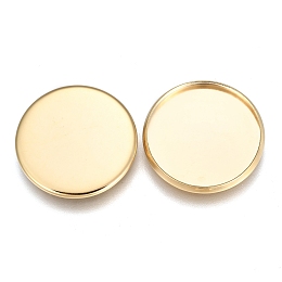 Honeyhandy 304 Stainless Steel Plain Edge Bezel Cups, Cabochon Settings, Flat Round, Golden, Tray: 20mm, 21.5x1.8mm