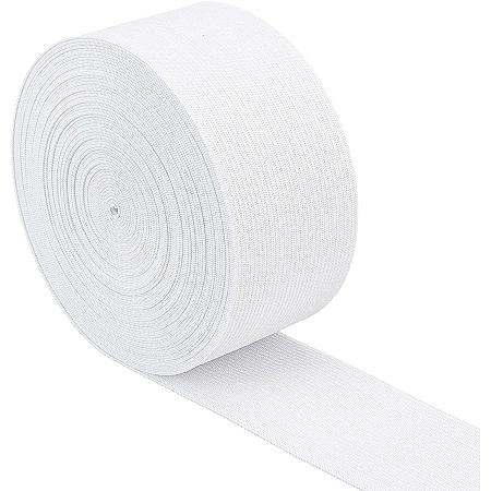 BENECREAT 2 Inch x 11 Yard Knit Elastic Band Flat Stretch Elastic Band for DIY Sewing Project Waist Band Making, White