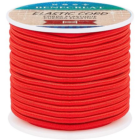BENECREAT 3mm Red Elastic Cord 20m/21 Yard Stretch Thread Beading Cord Fabric Crafting String Rope for DIY Crafts Bracelets Necklaces