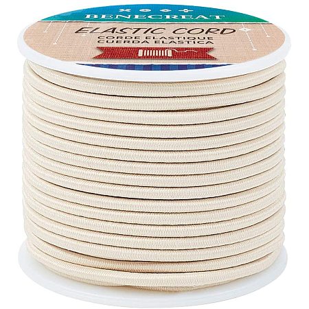 BENECREAT 3mm Smoke White Elastic Cord 20m/21 Yard Stretch Thread Beading Cord Fabric Crafting String Rope for DIY Crafts Bracelets Necklaces