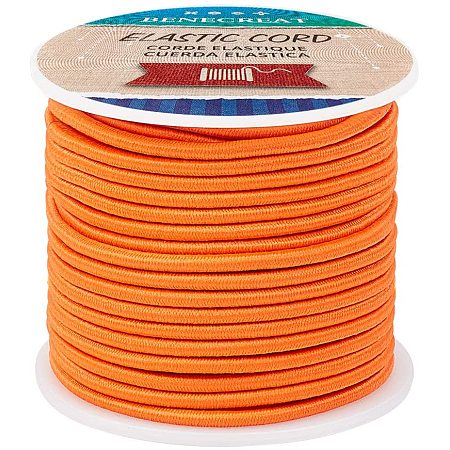 BENECREAT 3mm Orange Elastic Cord 20m/21 Yard Stretch Thread Beading Cord Fabric Crafting String Rope for DIY Crafts Bracelets Necklaces