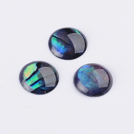 ARRICRAFT Abalone Shell/Paua Shell Cabochons, Half Round/Dome, Colorful, 8x1~1.5mm
