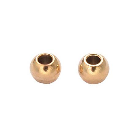 ARRICRAFT 304 Stainless Steel Spacer Beads, Rondelle, Golden, 2x2mm, Hole: 1mm