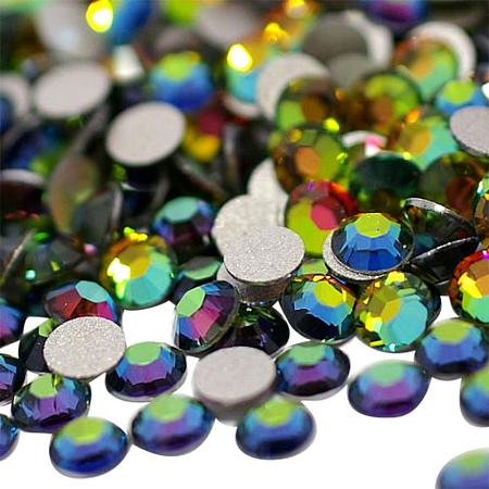 NBEADS About 1440pcs/bag Half Round AB Color Crystal Vitrail Medium Grade A Back Plated Faceted Glass Flat Back Rhinestone, 2.7~2.8mm