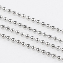 Honeyhandy Iron Ball Bead Chains, Soldered, Platinum Color, with Spool, Bead: 1.5mm, about 328.08 Feet(100m)/roll