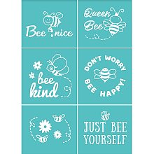 OLYCRAFT 2PCS Self-Adhesive Silk Screen Printing Stencil Reusable Pattern Stencils Just Bee Yourself for Painting on Wood Fabric T-Shirt Wall and Home Decorations-7.6x 5.5Inch