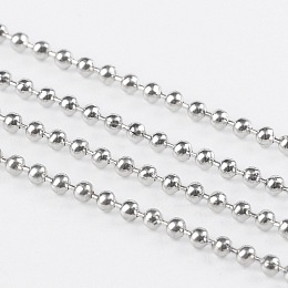 Honeyhandy Iron Ball Bead Chains, Soldered, Platinum Color, with Spool, Bead: 1.5mm, about 328.08 Feet(100m)/roll