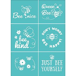 OLYCRAFT 2PCS Self-Adhesive Silk Screen Printing Stencil Reusable Pattern Stencils Just Bee Yourself for Painting on Wood Fabric T-Shirt Wall and Home Decorations-7.6x 5.5Inch