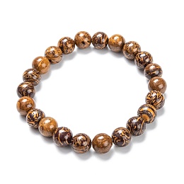 Honeyhandy Natural Gemstone Stretch Beaded Bracelets, Round, Inner Diameter: 2-1/8 inch(5.5cm), Beads: 8~9mm