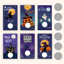 CRASPIRE 120 Sets Scratch Off Cards with Scratch Off Stickers Halloween Theme Funny Scratch Cards and Stickers DIY Coupon Cards, Surprise Greeting Card for Halloween Vouchers Gift