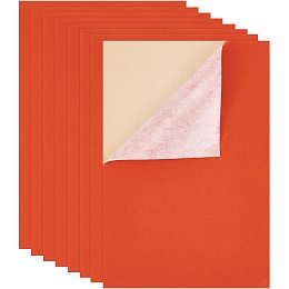 BENECREAT 20PCS 8.3" x 11.8" Velvet Adhesive Back Sheet Jewelry Box Liner Fabric, Durable and Water Resistant for Art and Craft Making, OrangeRed