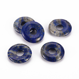 Honeyhandy Natural Lapis Lazuli Pendants, Donut/Pi Disc, 18x4.5~5.5mm, Hole: 5.5mm