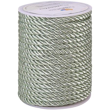 PandaHall Elite 18 Yards 5mm Twisted Cord Trim 3-Ply Twisted Cord Rope Nylon Crafting Cord Trim Thread String for DIY Craft Making Home Decoration Upholstery Curtain Tieback, Dark Sea Green