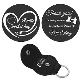 CREATCABIN 2Pcs 2 Style PU Leather Guitar Clip, with Stainless Steel Ring & Commemorative Coins, for DIY Musical Instrument Accessories, Heart Pattern, 1pc/sytle