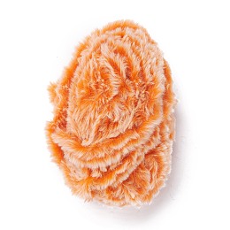 Honeyhandy Polyester & Nylon Yarn, Imitation Fur Mink Wool, for DIY Knitting Soft Coat Scarf, Dark Orange, 4.5mm