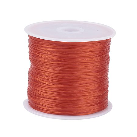 PandaHall Elite 1 Roll Orange Red 0.8mm Elastic Stretch Polyester Threads Beading String Cord 60m per Roll for Jewelry Making Bracelets Necklace