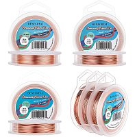 BENECREAT 3 Rolls Jewelry Wire 20 Guage/24 Gauge/28 Gauge Tarnish Resistant Copper Wire for Beading Ring Making and Other Jewelry Crafts